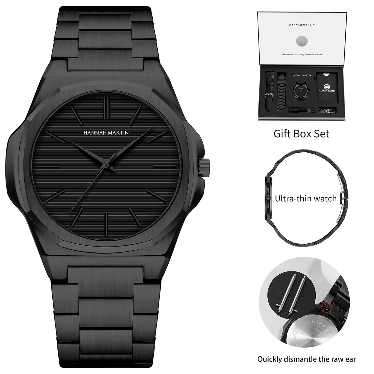 Ultrathin Elegance: Men’s Minimalist Stainless Steel Watch