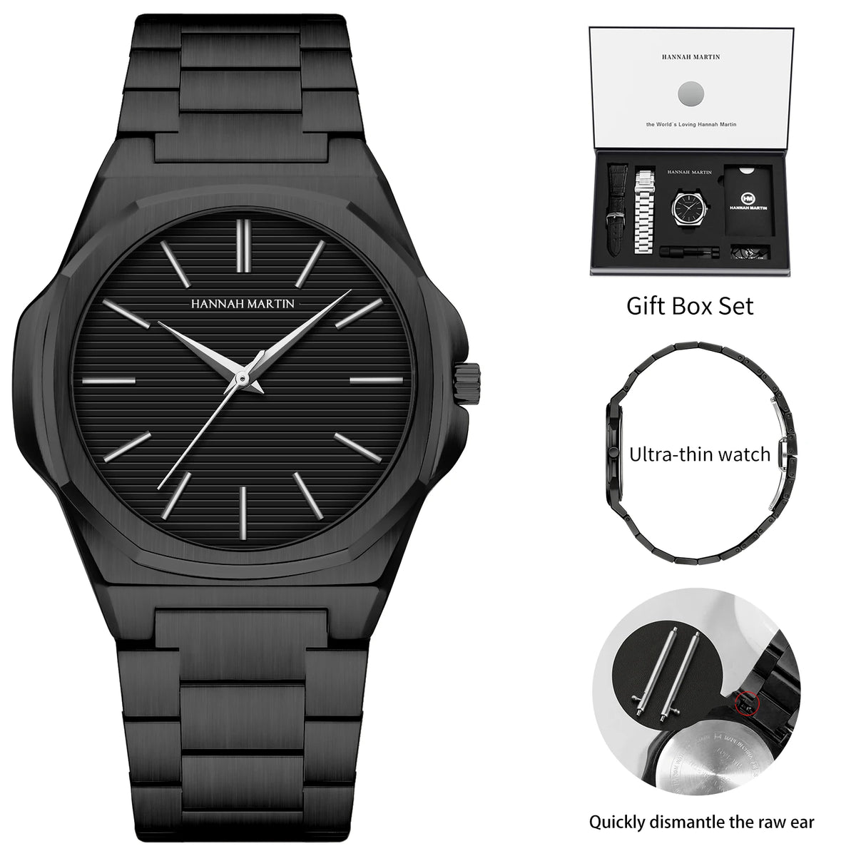 Ultrathin Elegance: Men’s Minimalist Stainless Steel Watch