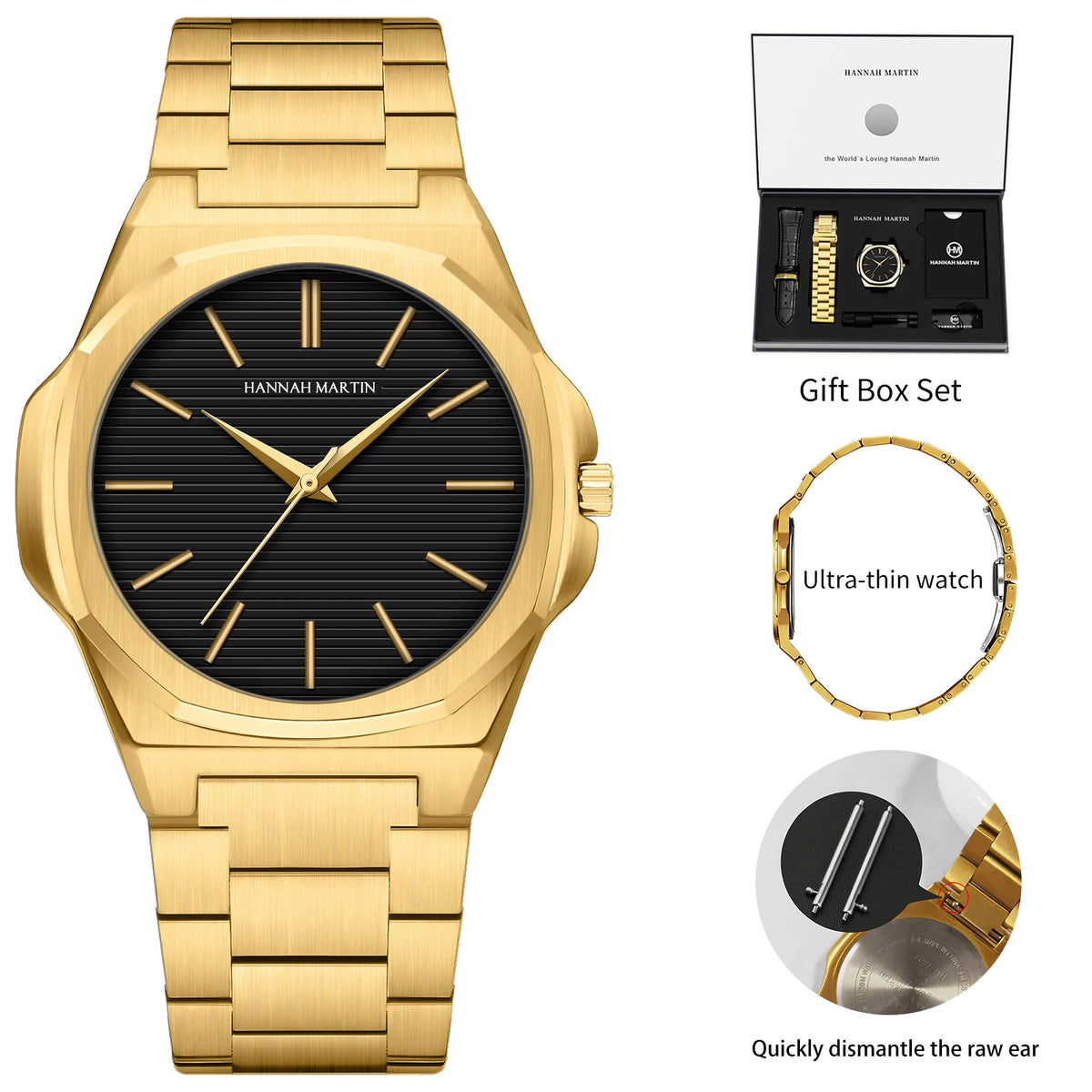 Ultrathin Elegance: Men’s Minimalist Stainless Steel Watch