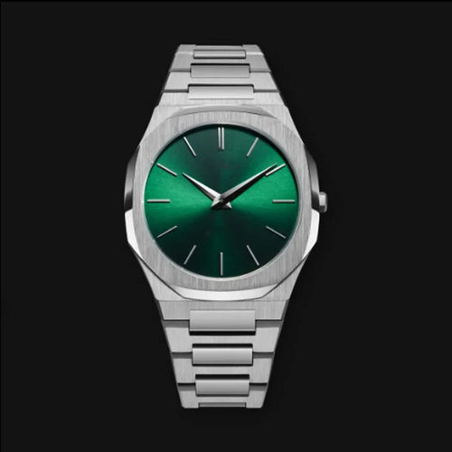 Sophisticated Sun Pattern Stainless Steel Watch