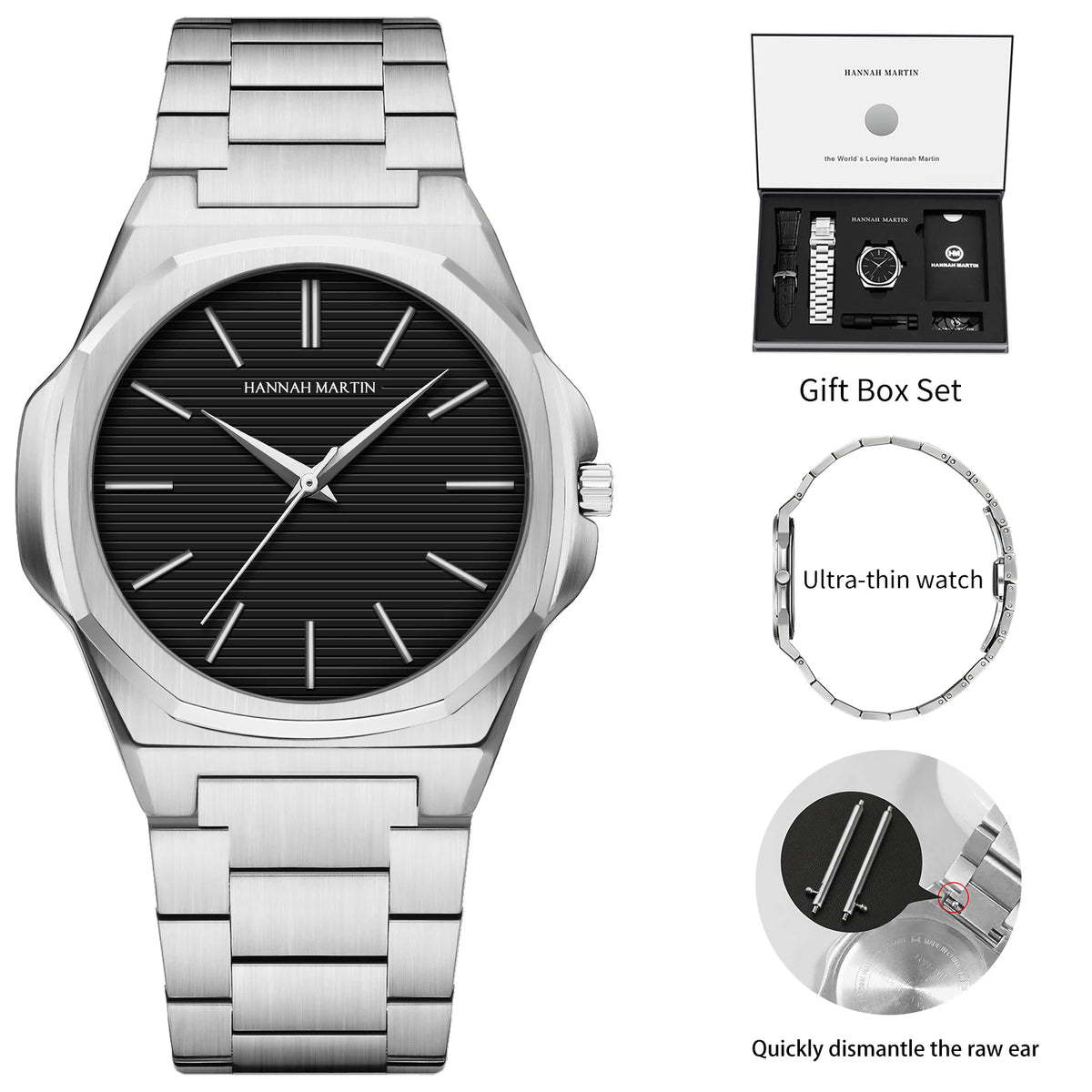 Ultrathin Elegance: Men’s Minimalist Stainless Steel Watch
